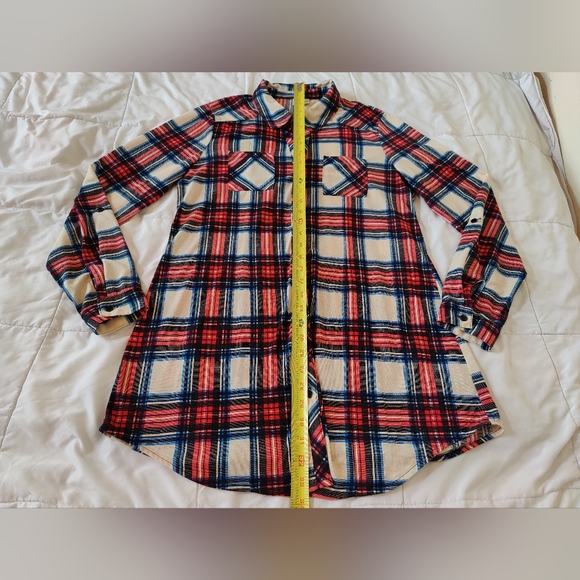 Passport Long soft flannel button down shirt 🔘 (Large) ❤️💙🖤🤍 - Picture 8 of 16